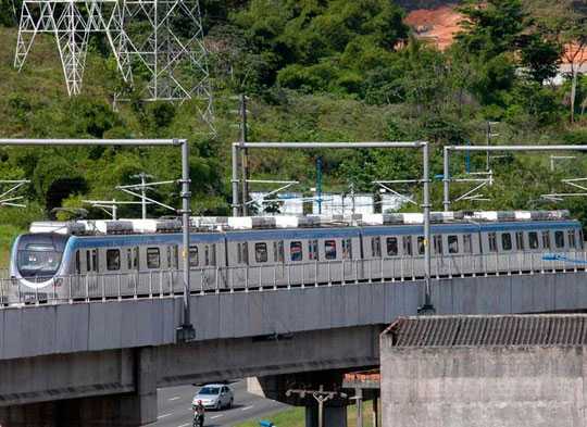 Testes do trem do metrô