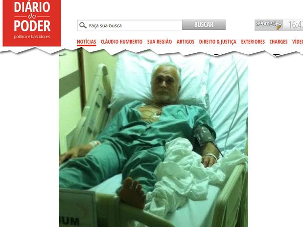 Imagens mostram momento em que José Genoino é submetido a eletrocardiograma Foto: Diário do Poder / Reprodução
