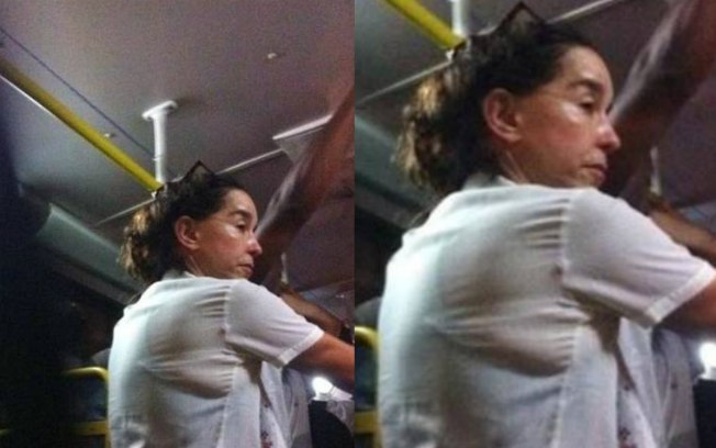 Reprodução/Facebook Lucélia Santos ficou revoltada com a repercussão da foto em que estava no ônibus 