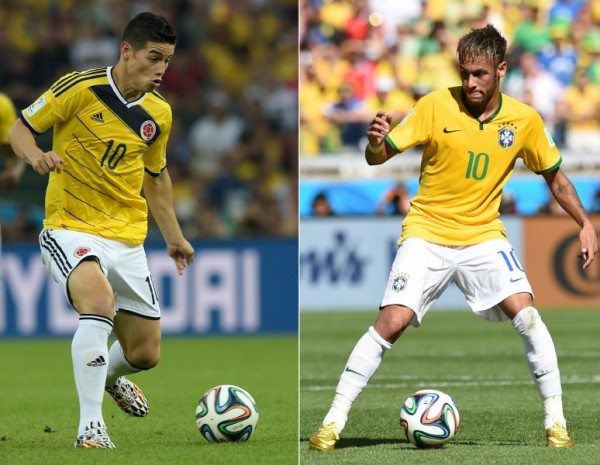 Neymar e James têm 22 anos. Foto: AFP