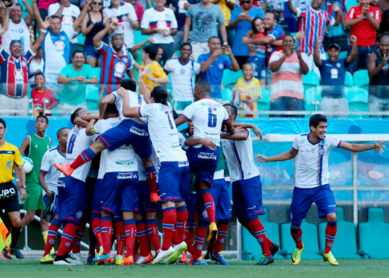 Kieza marcou o único gol tricolor no duelo (Foto: Felipe Oliveira/ECBahia)