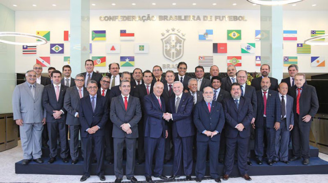 O evento de posse na CBF contou com presença de amigos ligados à entidade, além dos presidentes das federações associadas e do técnico Dunga, que comanda a Seleção Brasileira | FOTO: Ricardo Stuckert /CBF |