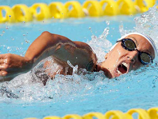 Rio de Janeiro, Barra da Tijuca - Parque Aquatico Municipal Maria Lenk Poliana Okimoto medalha de ouro nos 800 metros livre Foto: Satiro Sodre- Divulgacao CBDA