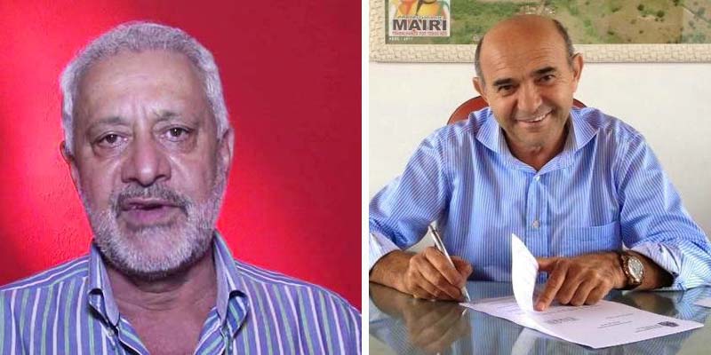 O prefeito de Ruy Barbosa, José Bonifácio, e o filho dele, Kleber Manfrini, ajudavam Belarmino no aliciamento dos prefeitos, como o de Mairi, Raimundo Carvalho | FOTO: Montagem do JC |