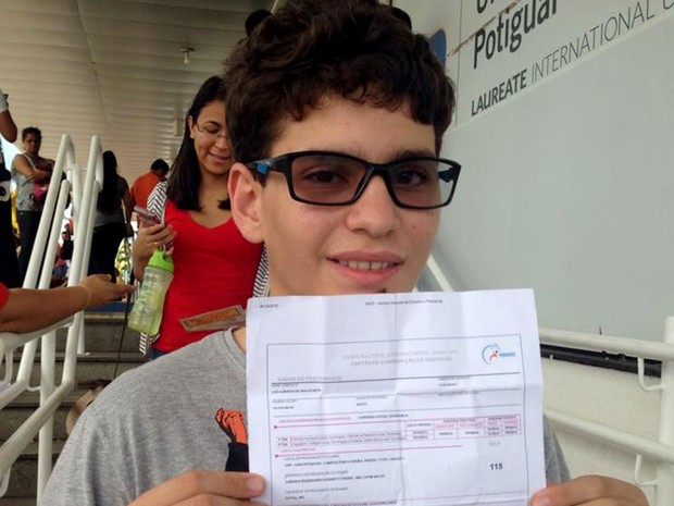 Luiz Neto foi flagrado com carteira no bolso e acabou eliminado do Enem em Natal (Foto: Nathallya Macedo/G1)