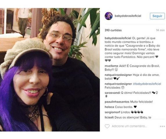 Baby do Brasil assume namoro com Walter Casagrande