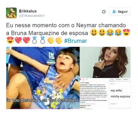 Neymar chama Bruna Marquezine de "minha esposa" e web vai à loucura