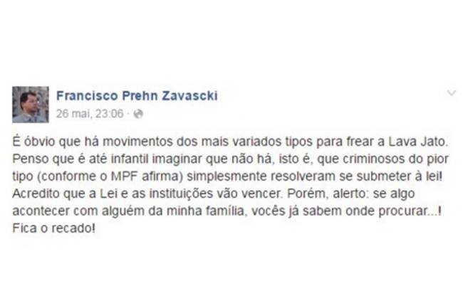 Filho de Teori relatou ameaças: "Se algo acontecer à minha família, sabem onde procurar"