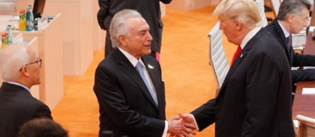 Na cúpula do G20, Trump elogiou economia do Brasil, diz Temer no Twitter