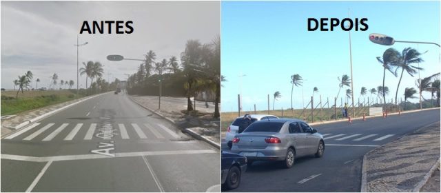 Sinaleira entorta na orla de Salvador e dificulta visualização de motoristas