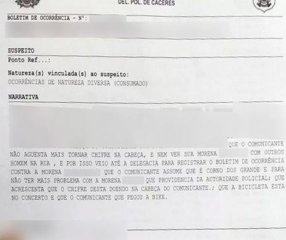 Homem traído registra boletim de ocorrência cansado de 'tomar chifre' da esposa