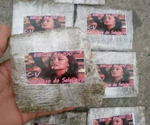 Juliana Paes vira estampa de droga vendida no Rio de Janeiro