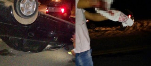 Carro capota e deixa um ferido na BA-084 entre Berimbau e Coração de Maria