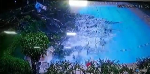Árvore cai em piscina de clube no Rio de Janeiro