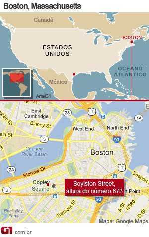 arte - mapa explosão boston  (Foto: Arte/G1)