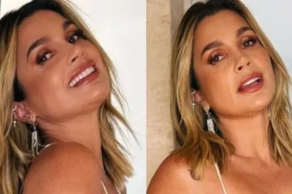 Flávia Alessandra quase deixa seios escaparem em vestido decotado e fãs babam: "Mulherão"