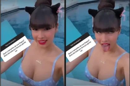 Juliana Caetano, do Bonde do Forró, mostra língua e bumbum em vídeo na piscina