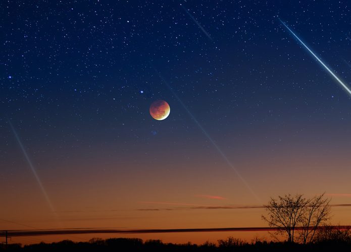 Semana traz conjunção da Lua com Júpiter e chuva de meteoros