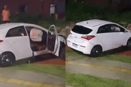 Motorista bate carro no Ponto Certo ao perder controle na pista