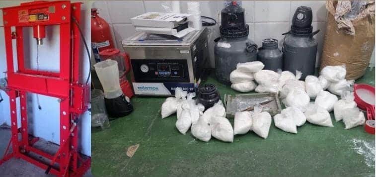 Polícia descobre laboratório com 100kg de cocaína em Monte Gordo