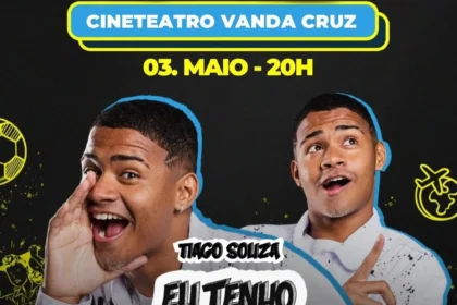 Tiago Souza leva seu humor cativante para o Cineteatro Vanda Cruz em Candeias