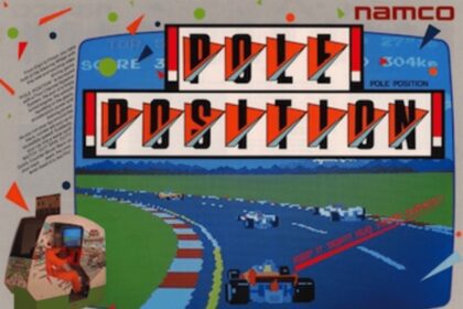 capa do pole position, o primeiro jogo de corrida