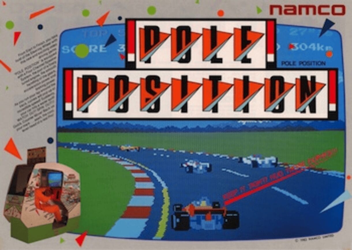 capa do pole position, o primeiro jogo de corrida