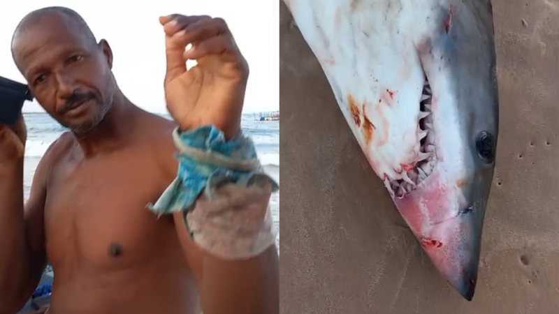 Pescador não atacado por tubarão em Camaçari