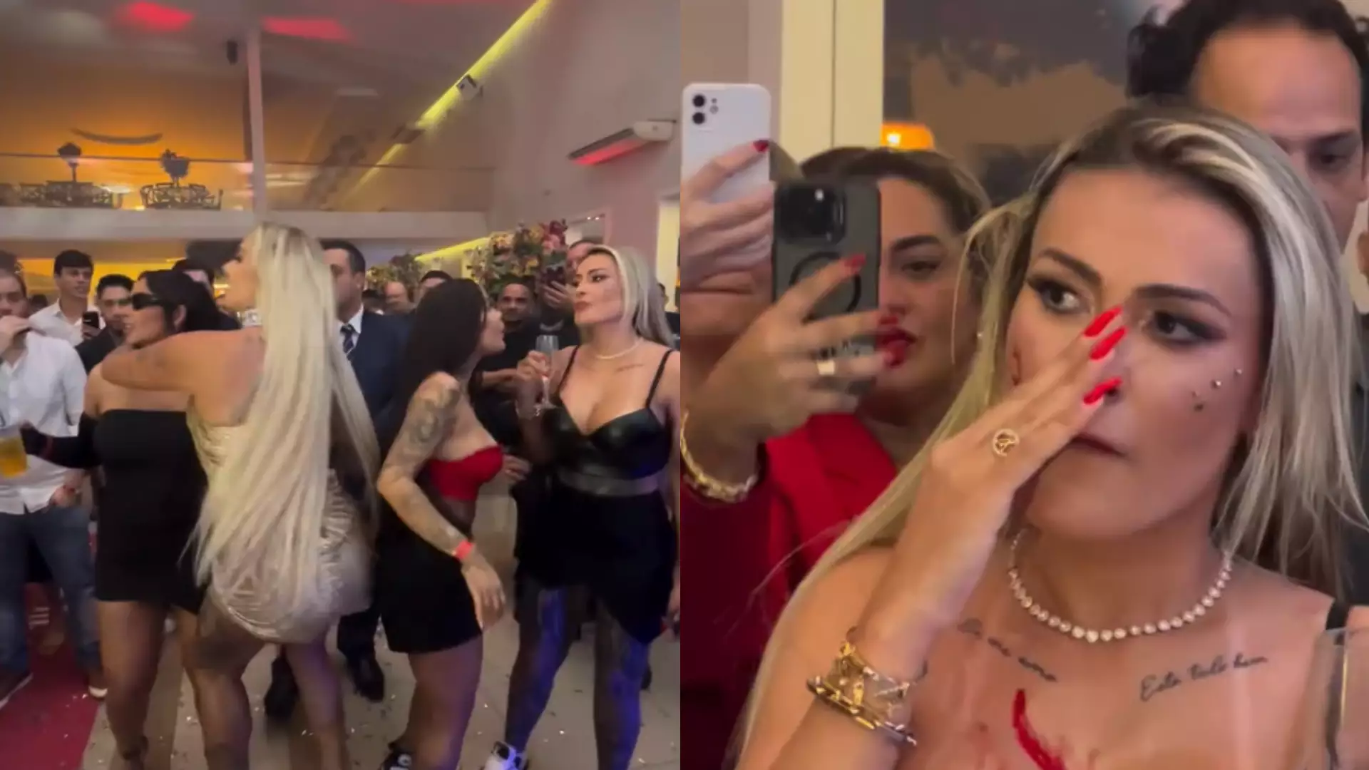 Imagens fortes: Andressa Urach cospe em Juju Ferrari e termina com o rosto ferido