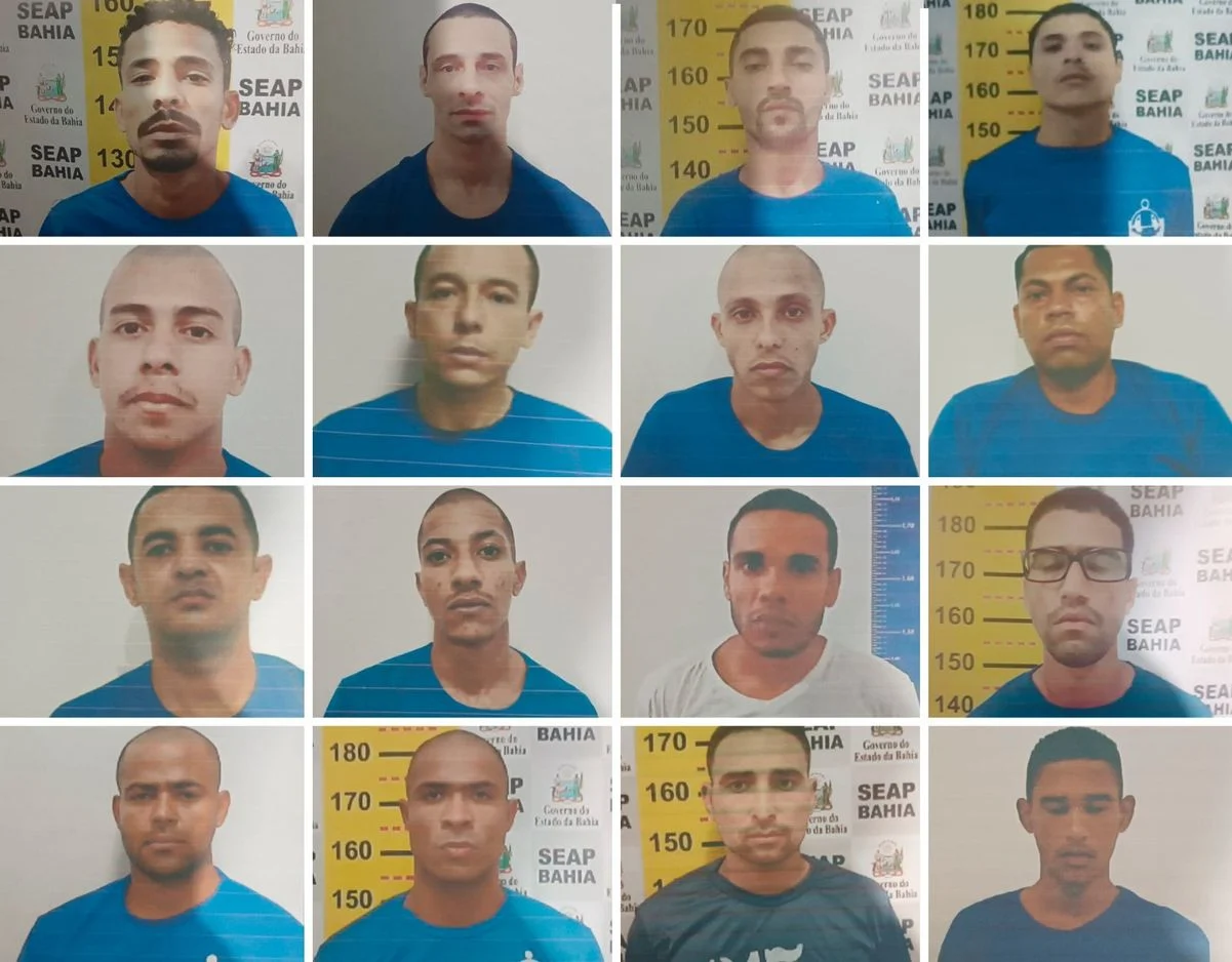 Reescreva o título "Cinco dias após fuga, 16 detentos do Conjunto Penal de Eunápolis ainda não foram capturados" Escreva o título adotando tom jornalístico. Certifique-se de que o título seja envolvente e relevante para o público-alvo e contenha palavras-chave importantes relacionadas ao tópico para máxima visibilidade no mecanismo de pesquisa. Deve ter entre 50 e 60 caracteres.