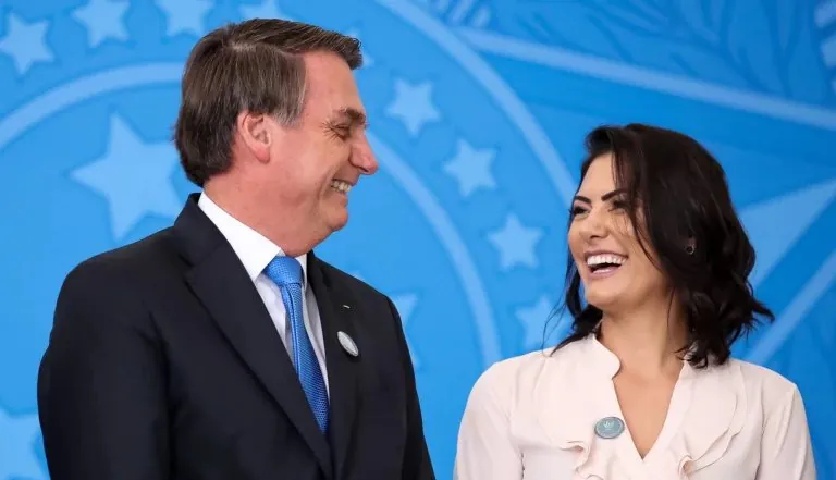 Presidente da República Jair Bolsonaro e a primeira Dama Michelle Bolsonaro Foto: PR/Marcos